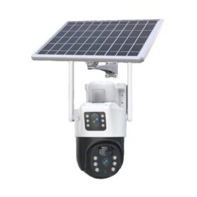 Double Lens Single Panel Solar Camera White 4G