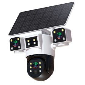 Three Len Single Panel Solar Camera White 4G