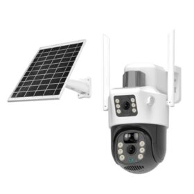 Double Lens Single Panel Solar Camera White 4G